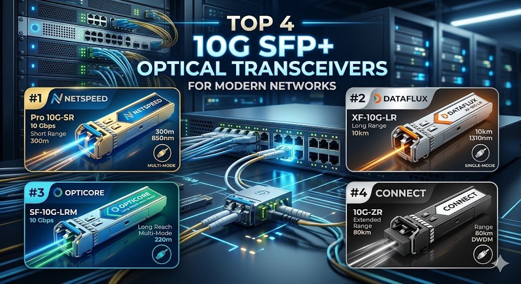 Top 4 10G SFP+ Optical Transceivers for Modern Networks Transceivers for Modern Networks